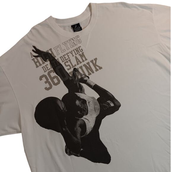 Jordan Other - Nike Air Jordan Vintage Flight Tee Mens XXL Vtg White 360 Slam Dunk Basketball